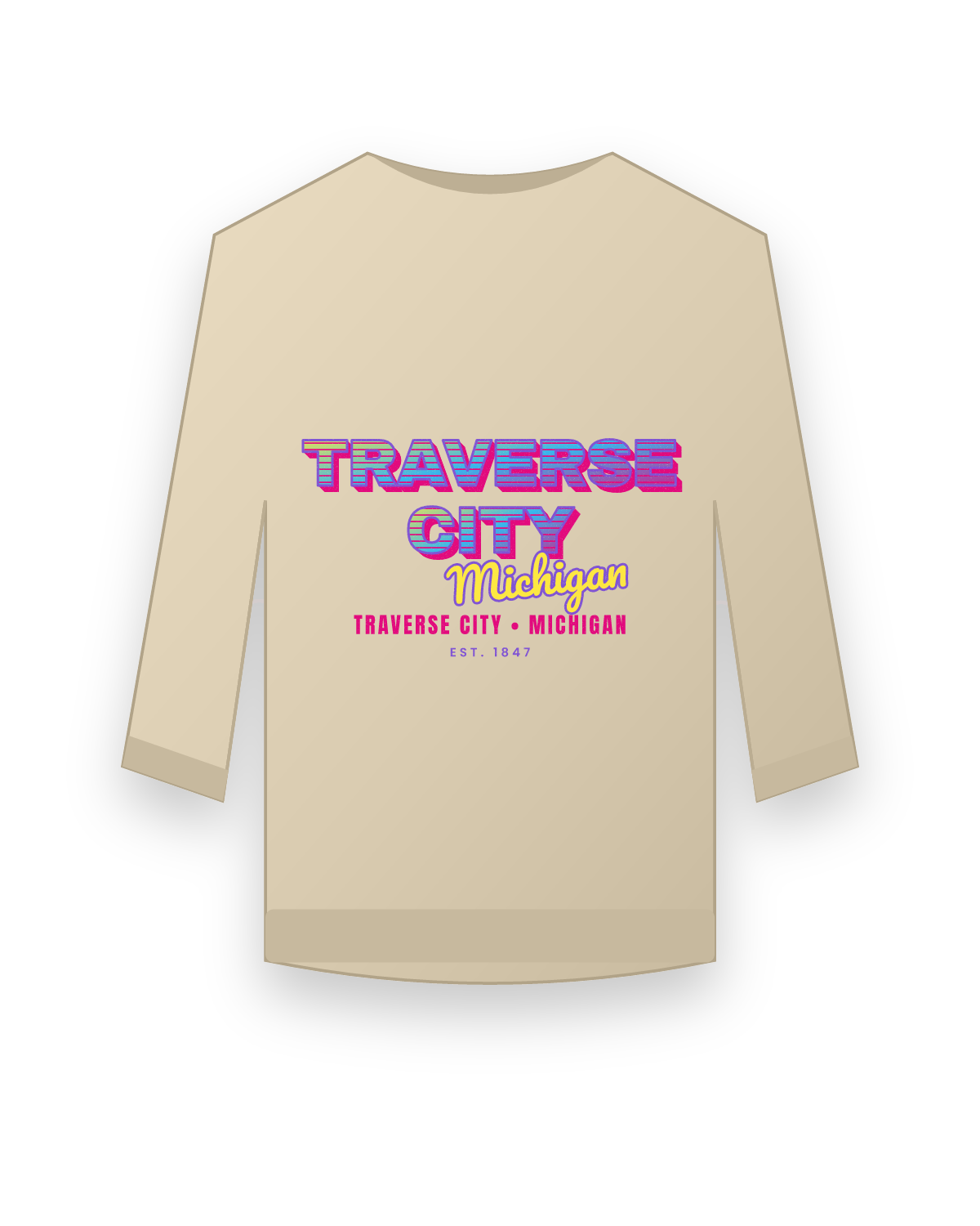 Traverse City Music TV Crewneck Sweatshirt in Sand