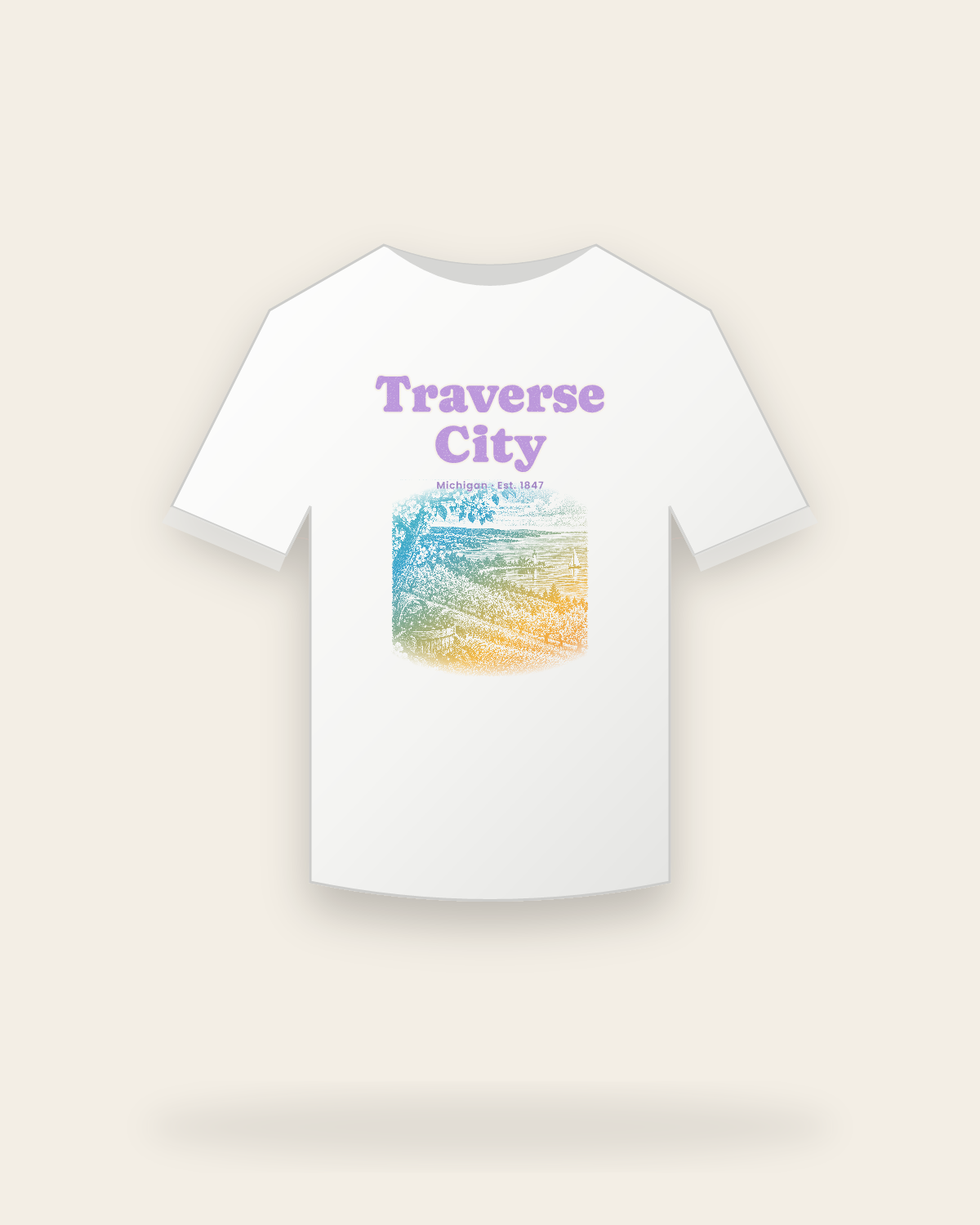 Traverse City Cherry Blossom Bay Youth Tee in White