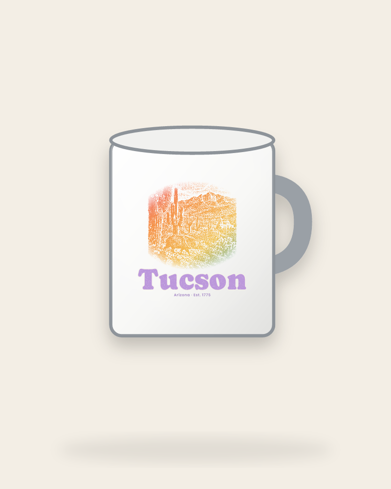 Tucson Saguaro Javelina Enamel Camp Mug