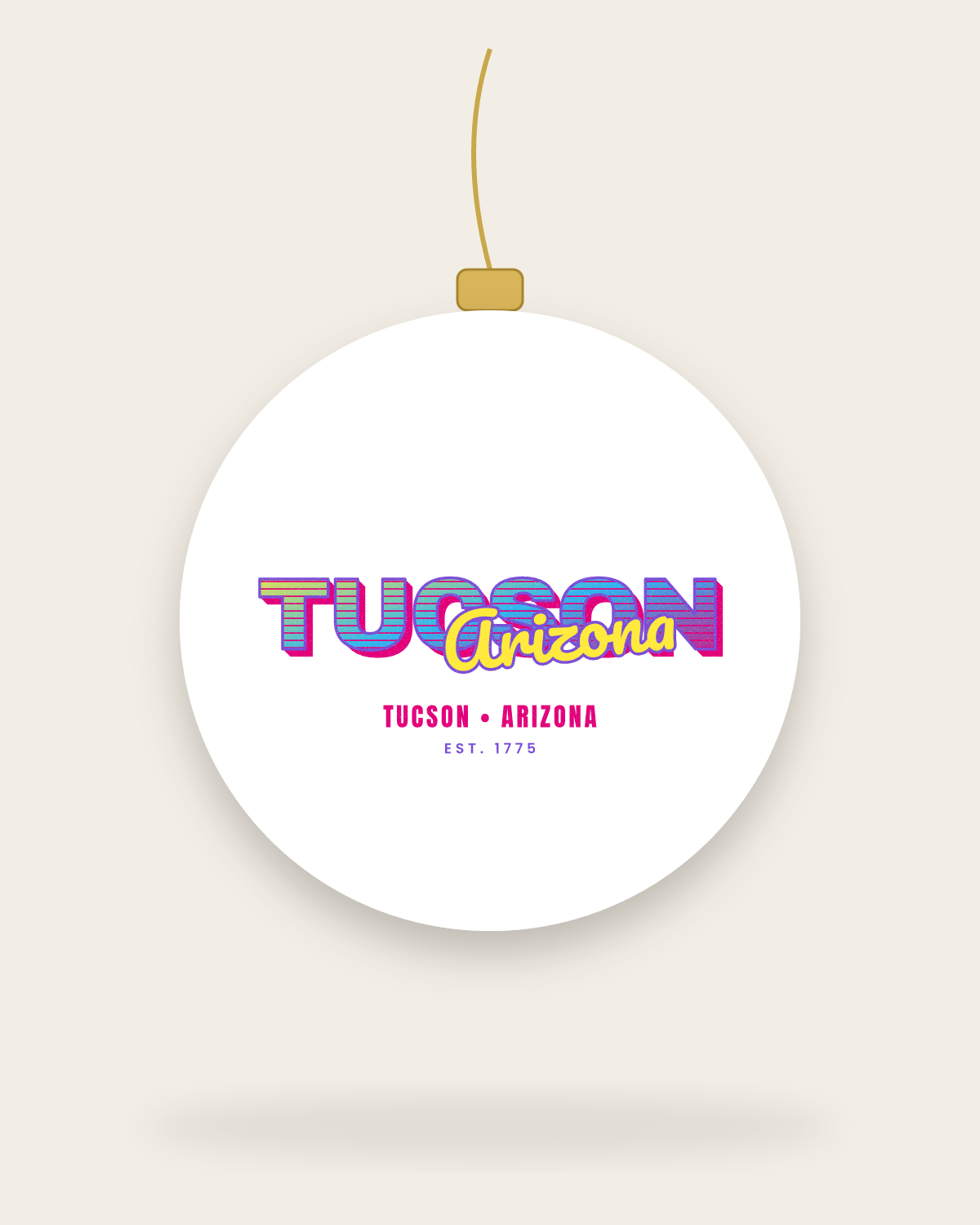 Tucson Music TV Ceramic Ornament in White