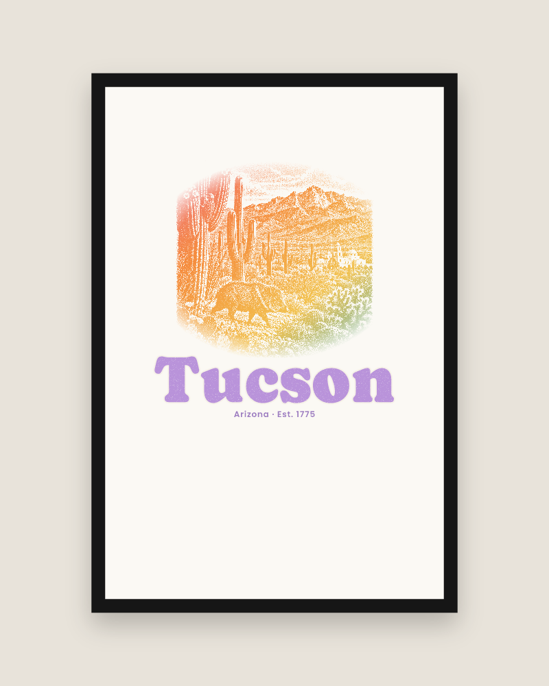 Tucson Saguaro Javelina Matte Poster