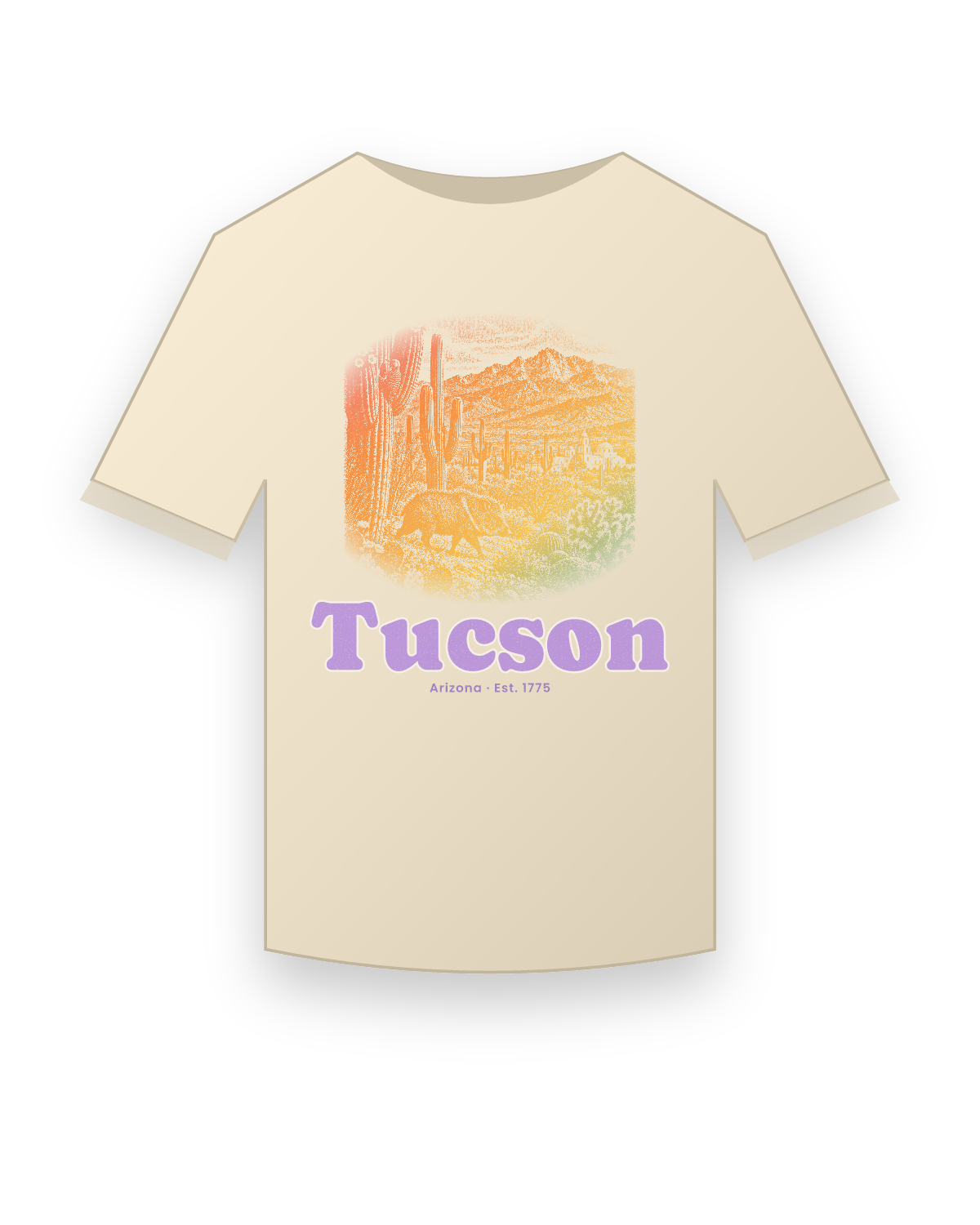 Tucson Saguaro Javelina Organic Cotton Tee in Natural