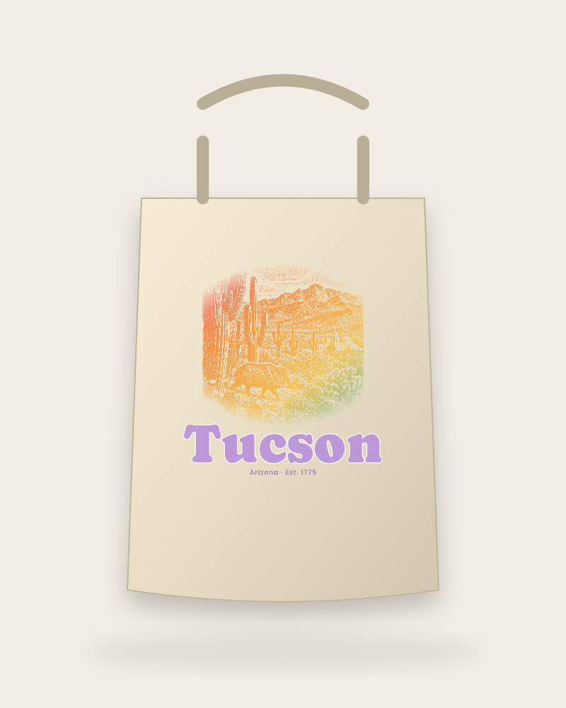 Tucson Saguaro Javelina Canvas Tote