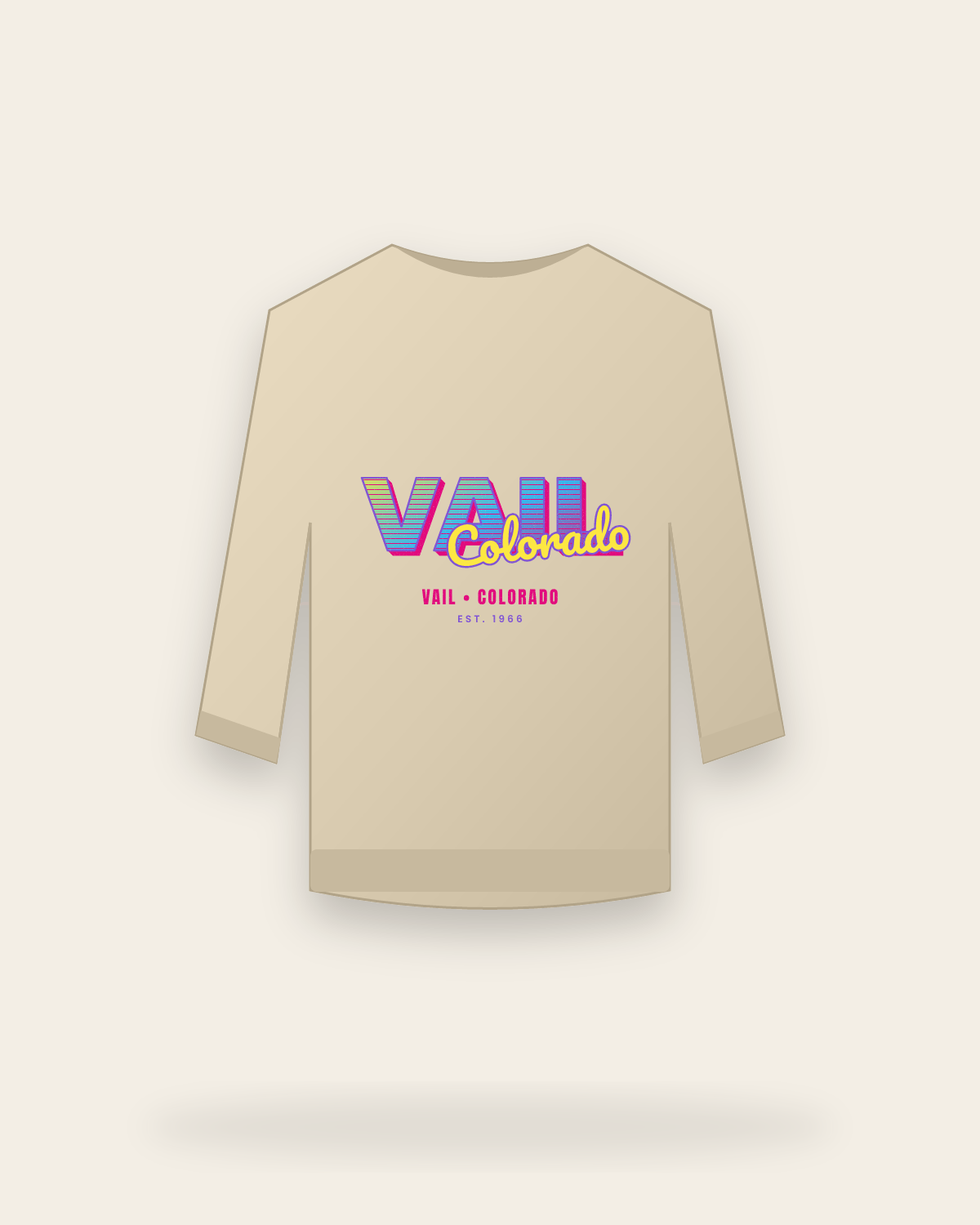 Vail Music TV Crewneck Sweatshirt in Sand