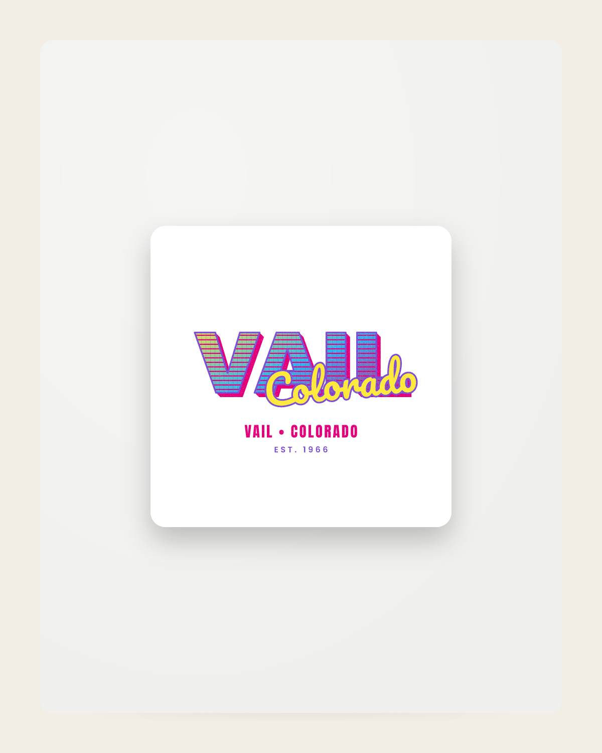 Vail Music TV Fridge Magnet in White