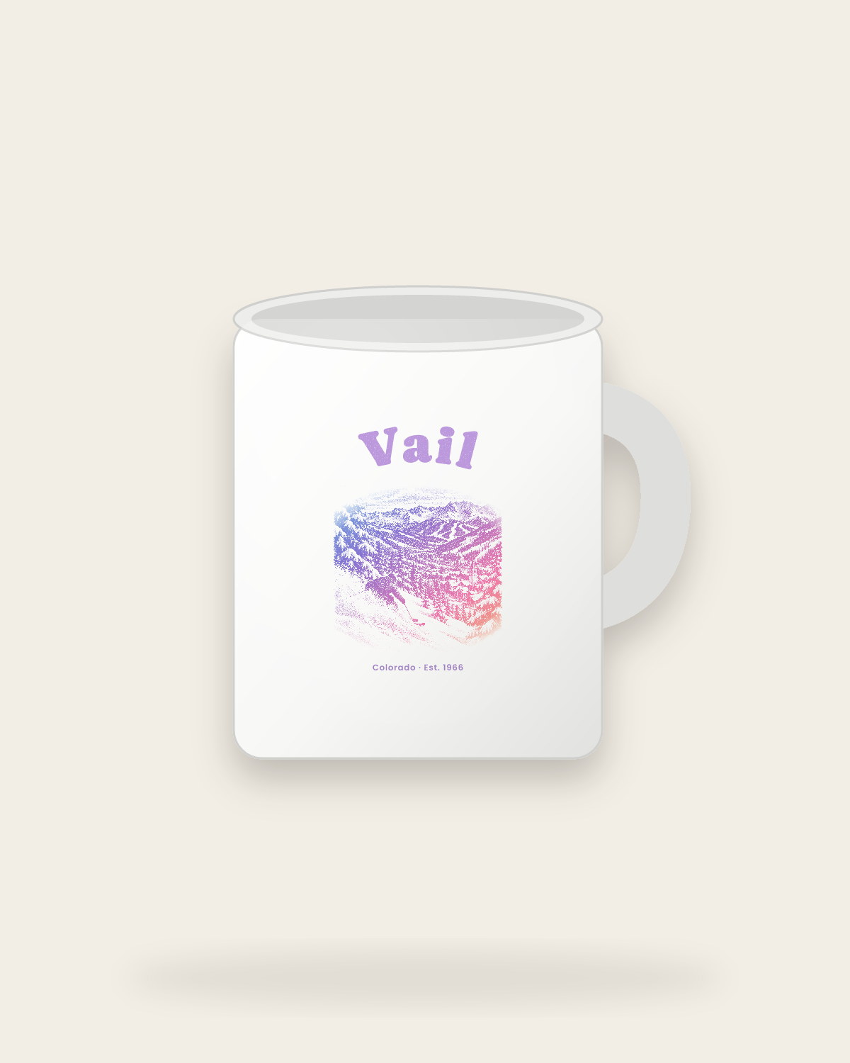 Vail Back Bowls Ceramic Mug 11oz in White