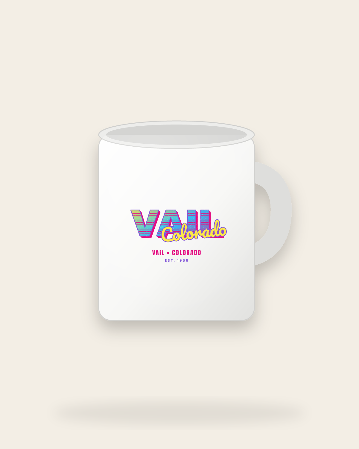 Vail Music TV Ceramic Mug 11oz in White