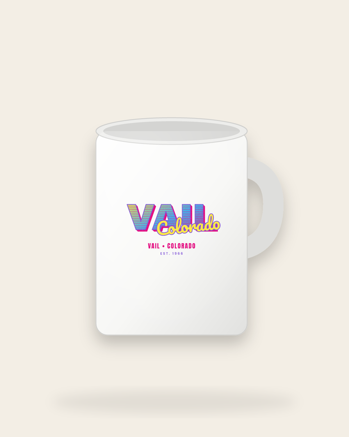 Vail Music TV Ceramic Mug 15oz in White