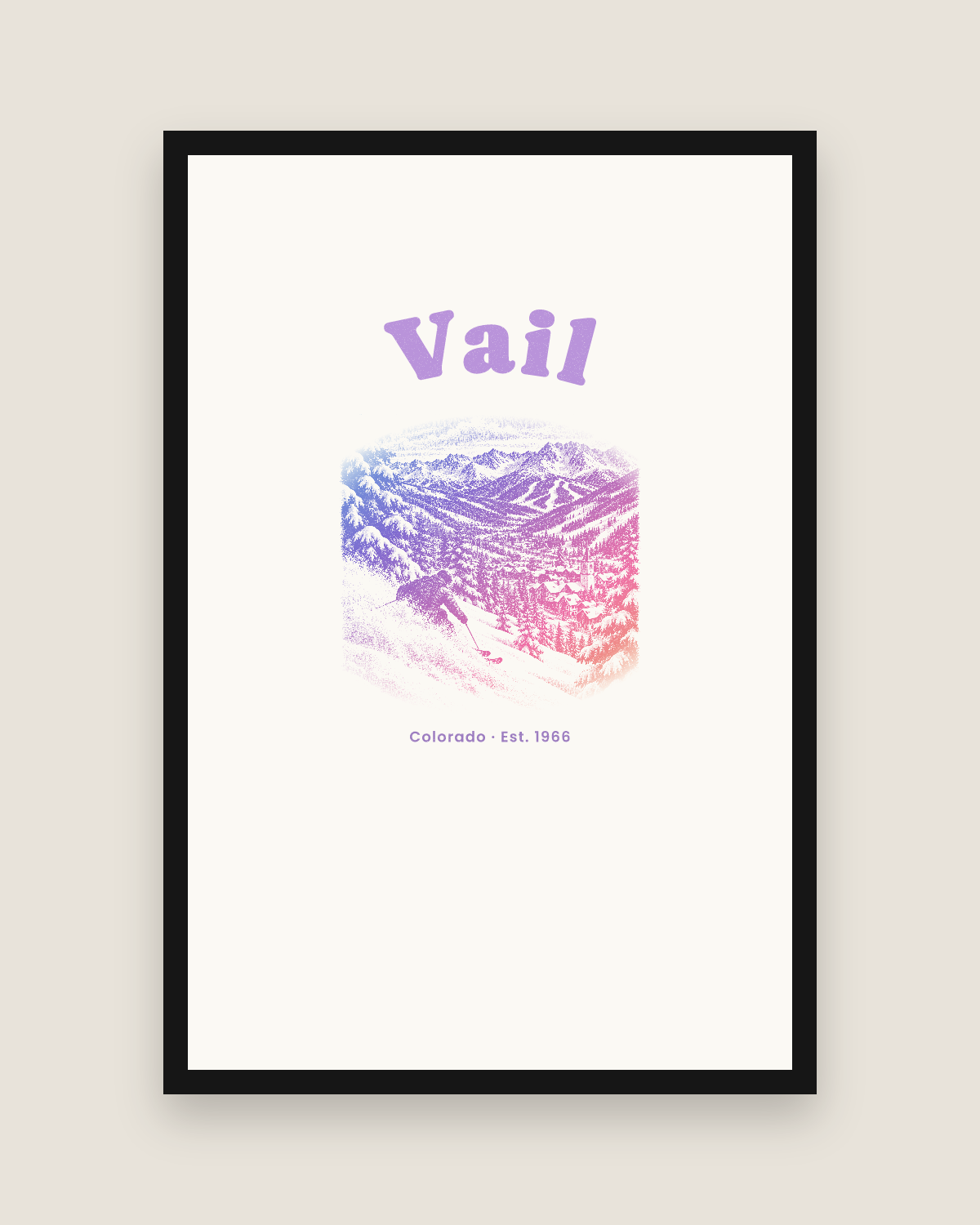 Vail Back Bowls Matte Poster in White