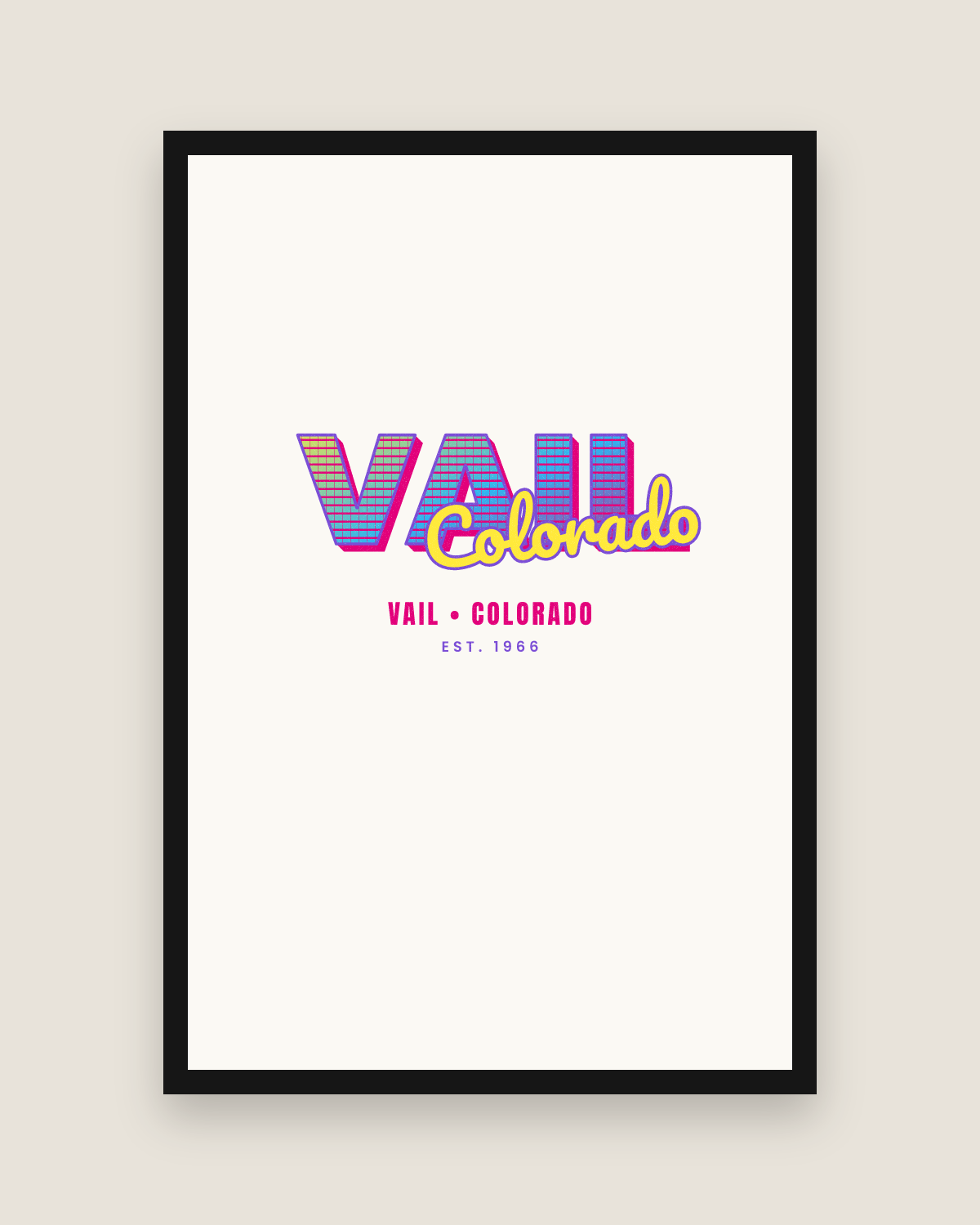 Vail Music TV Matte Poster in White