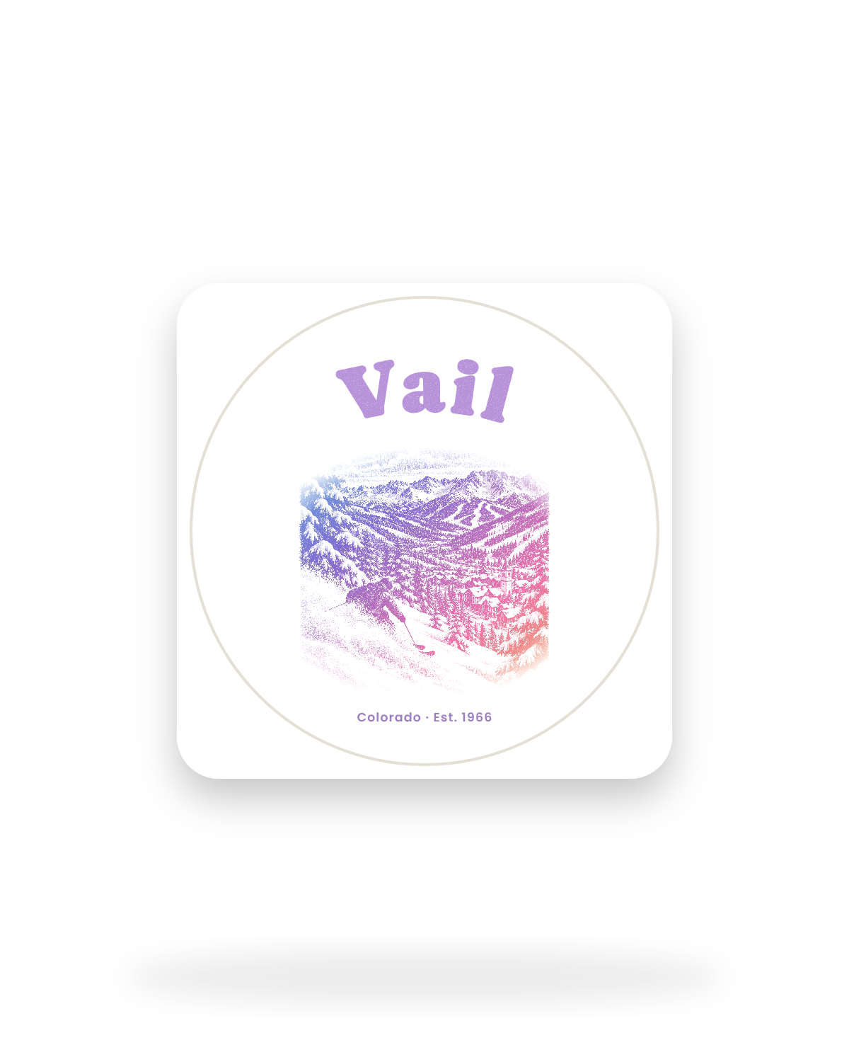 Vail Back Bowls Kiss-Cut Sticker in White