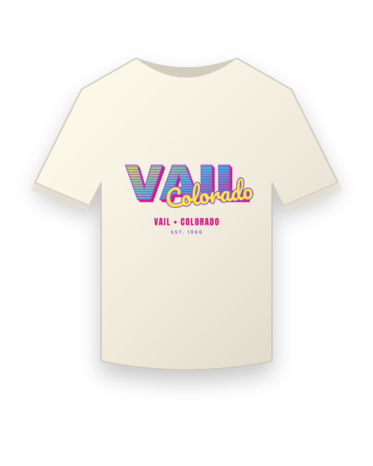 Vail Music TV Vintage Wash Tee in Ivory