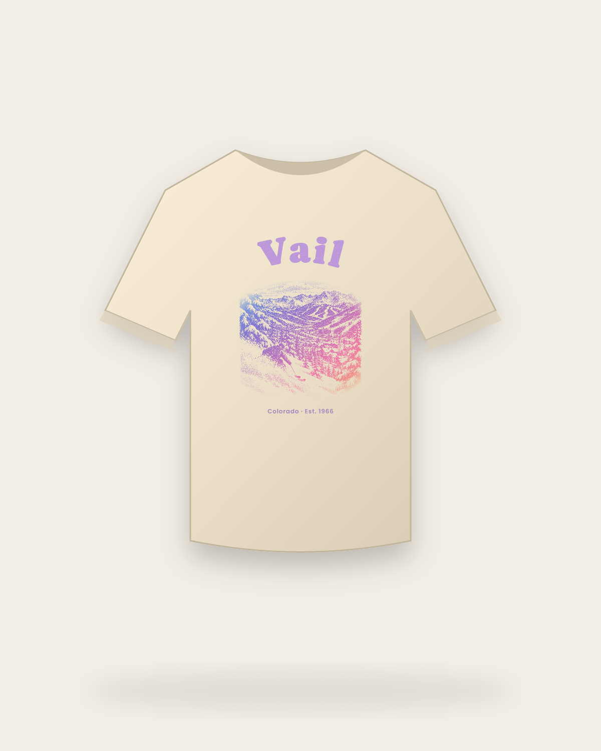 Vail Back Bowls Classic Tee in Natural