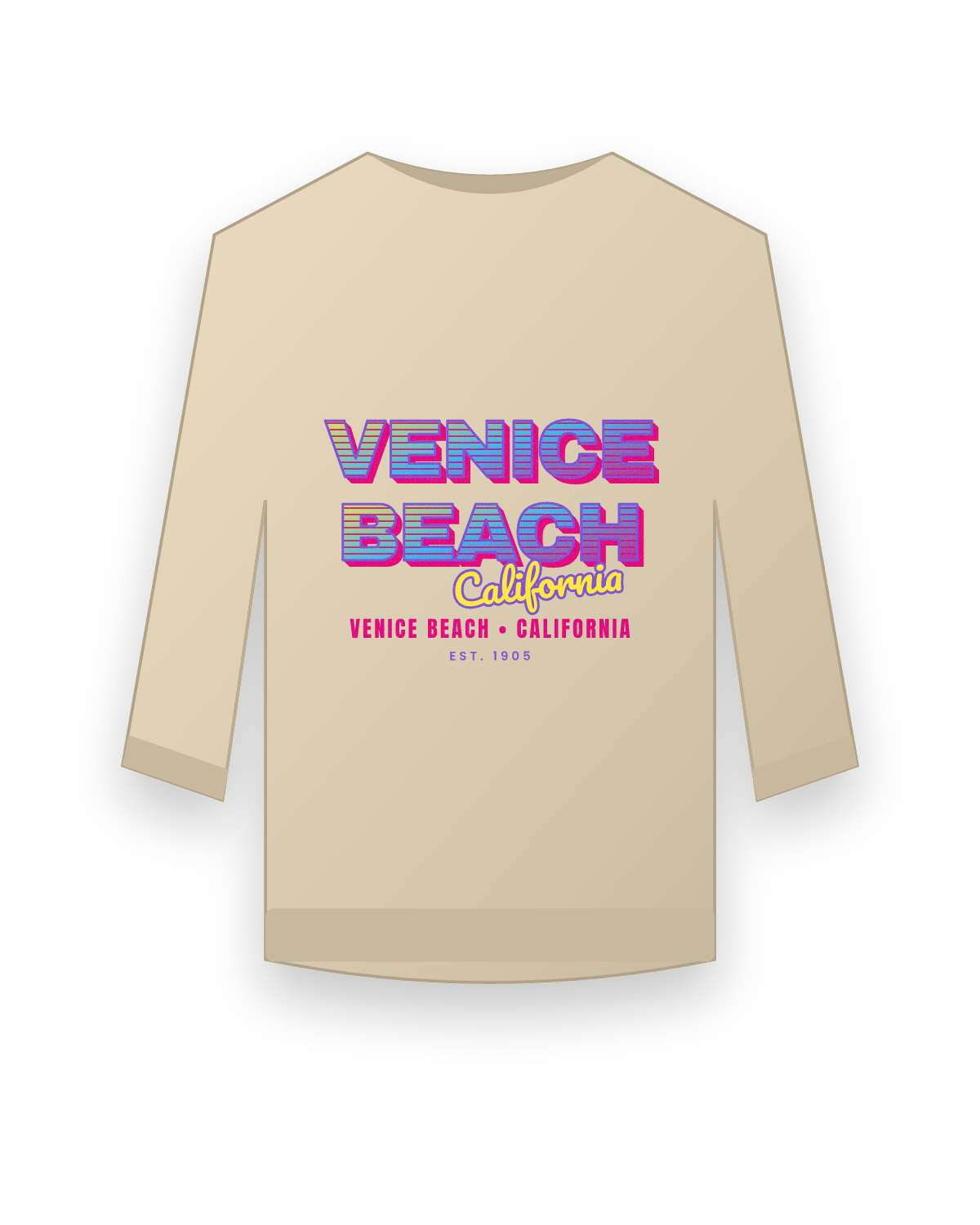 Venice Beach Music TV Crewneck Sweatshirt in Sand