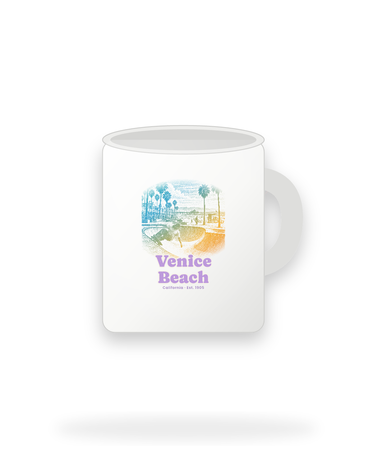Venice Beach Skatepark Bowl Ceramic Mug 11oz in White