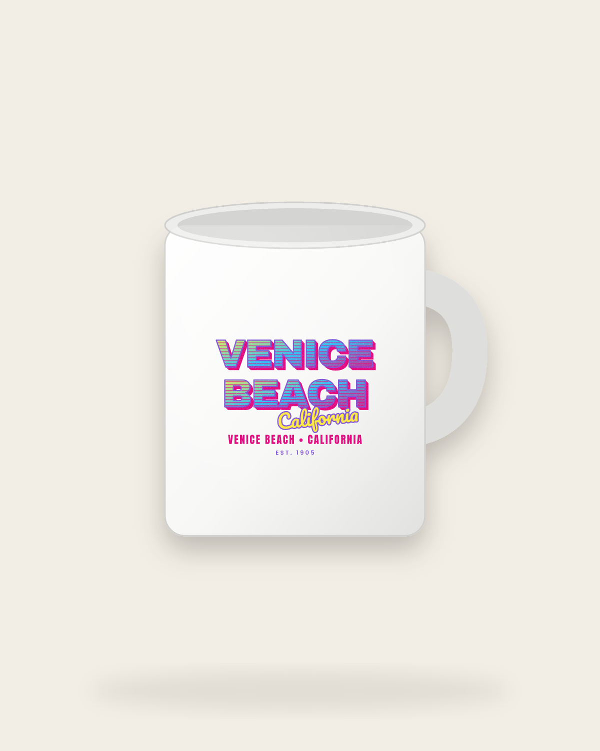 Venice Beach Music TV Ceramic Mug 11oz in White