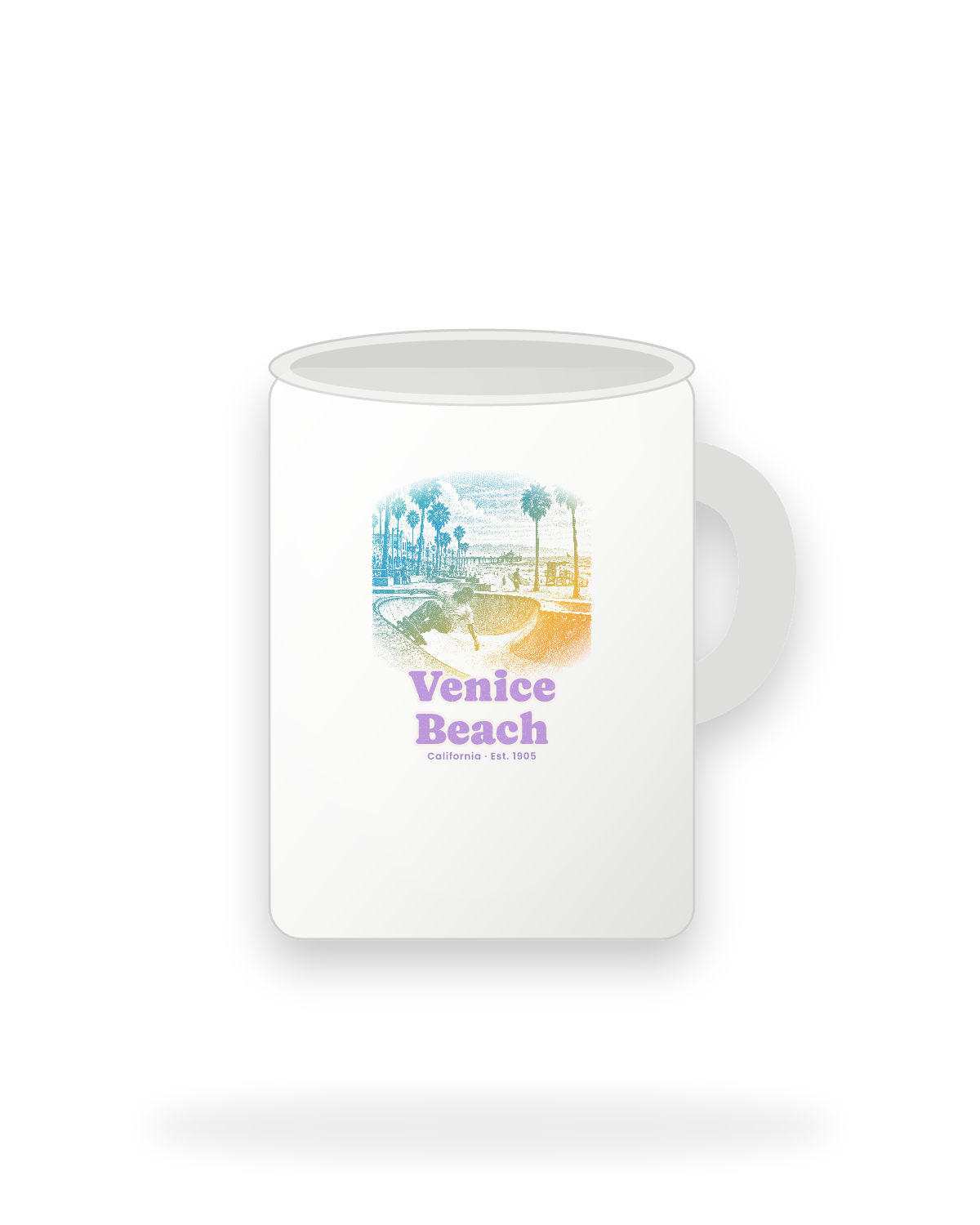 Venice Beach Skatepark Bowl Ceramic Mug 15oz in White