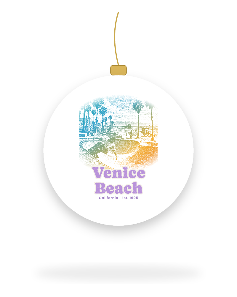 Venice Beach Skatepark Bowl Ceramic Ornament