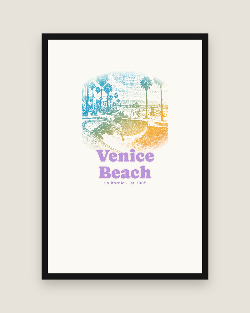 Venice Beach Skatepark Bowl Matte Poster