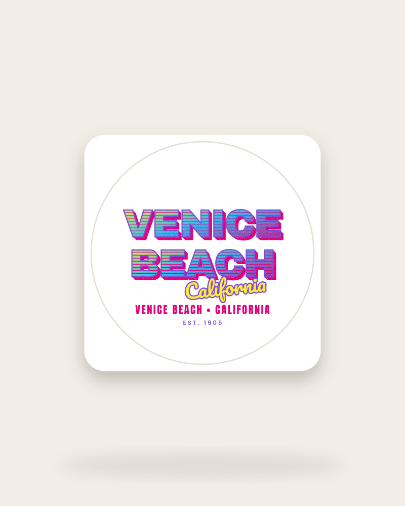 Venice Beach Music TV Kiss-Cut Sticker