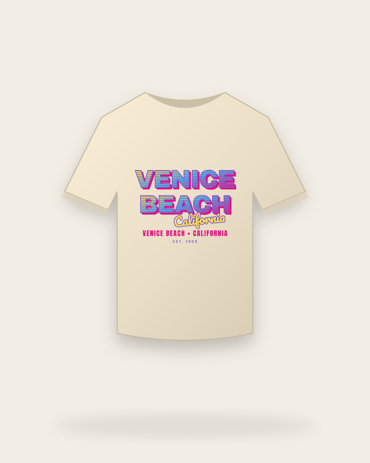 Venice Beach Music TV Organic Cotton Tee in Natural