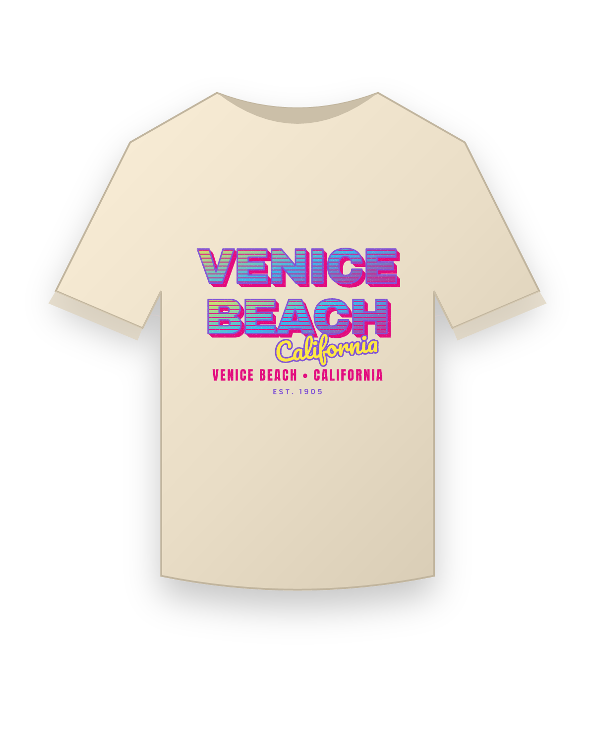 Venice Beach Music TV Classic Tee in Natural