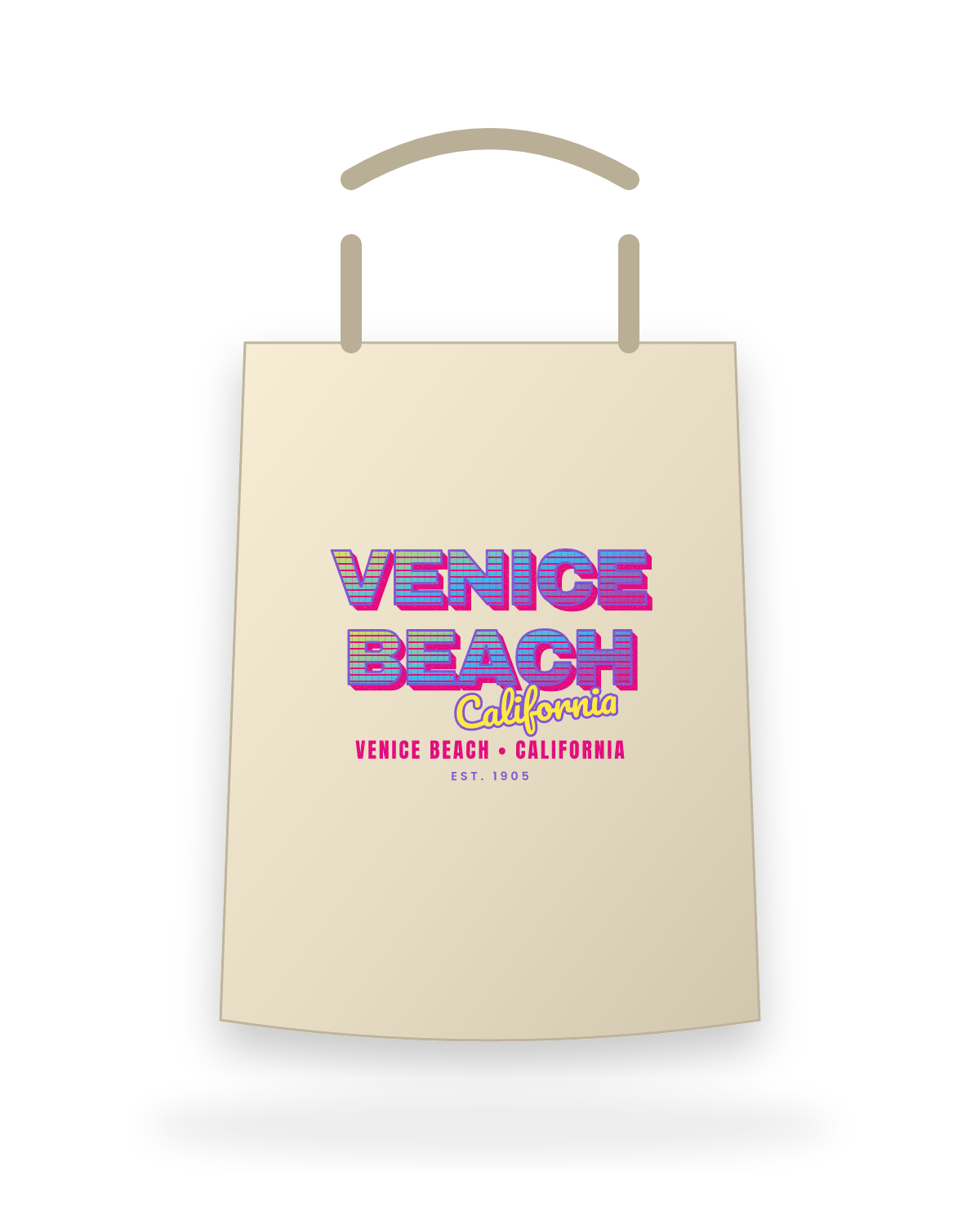 Venice Beach Music TV Canvas Tote in Beige