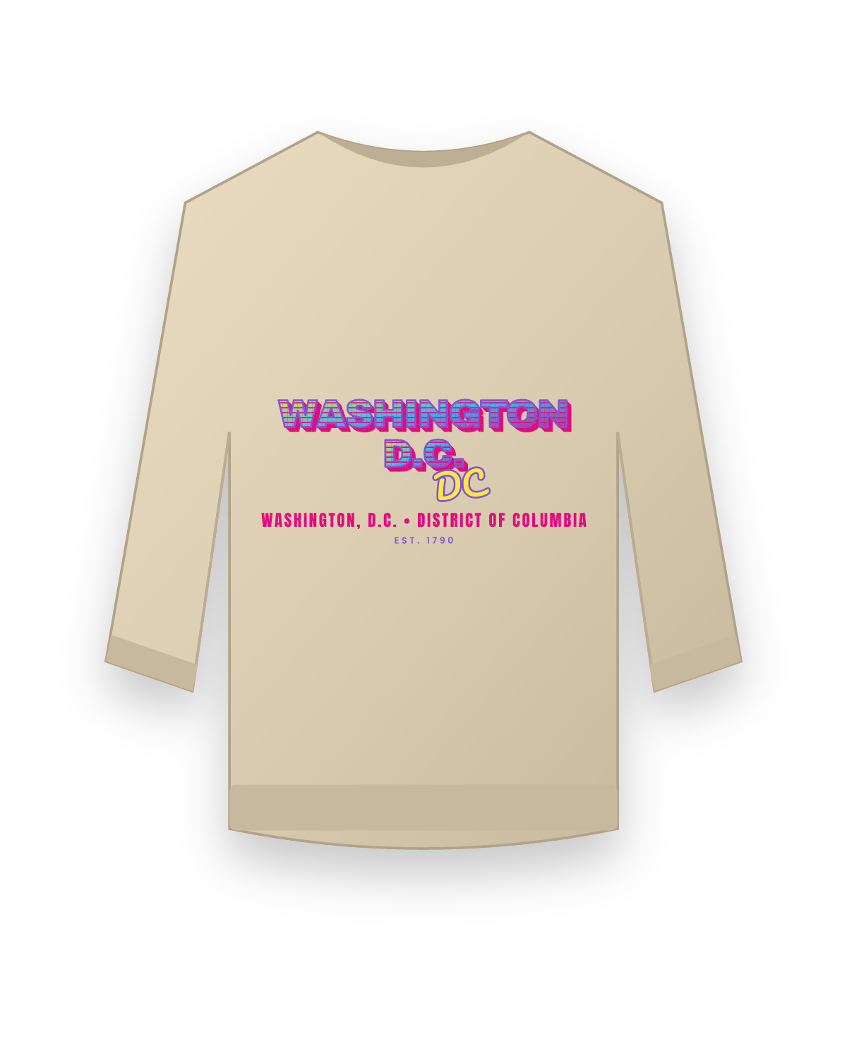 Washington, D.C. Music TV Crewneck Sweatshirt in Sand