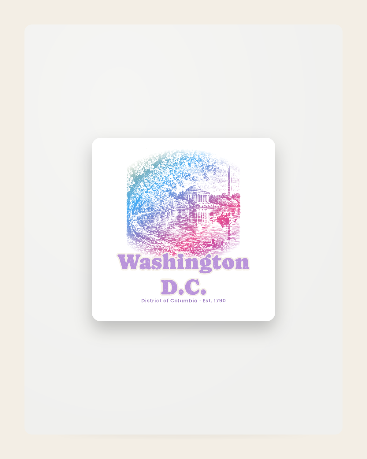 Washington, D.C. Tidal Basin Blossoms Fridge Magnet in White
