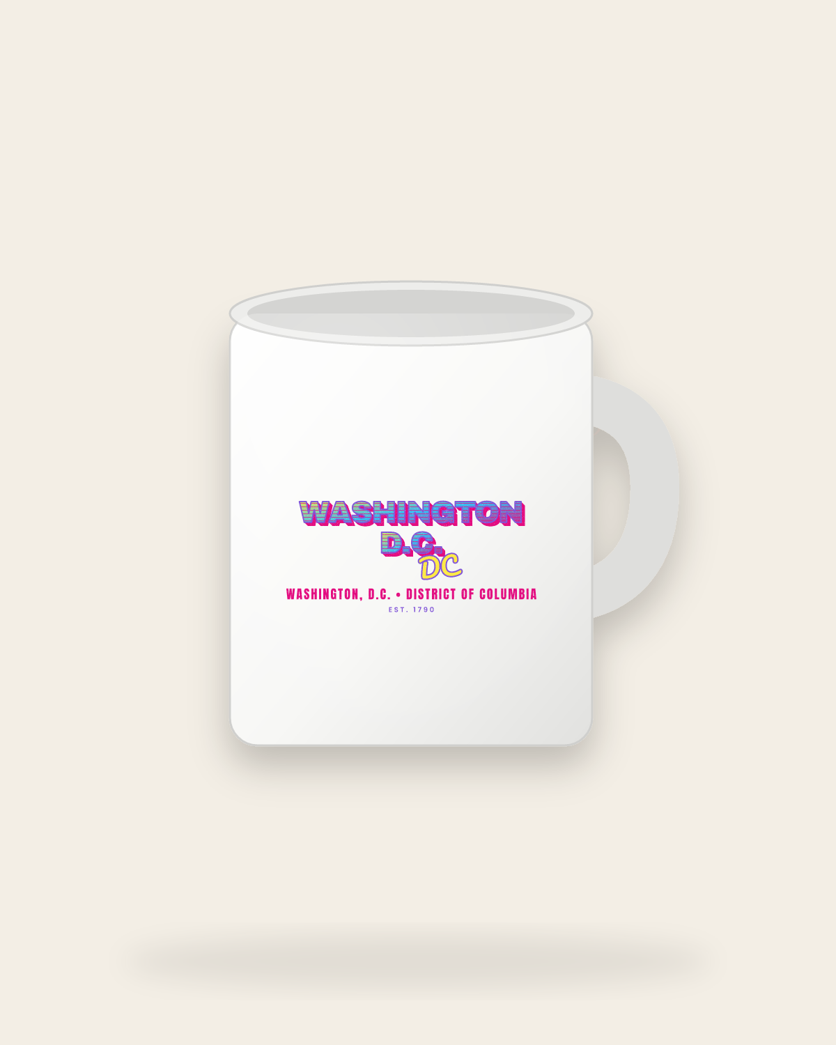 Washington, D.C. Music TV Ceramic Mug 11oz in White