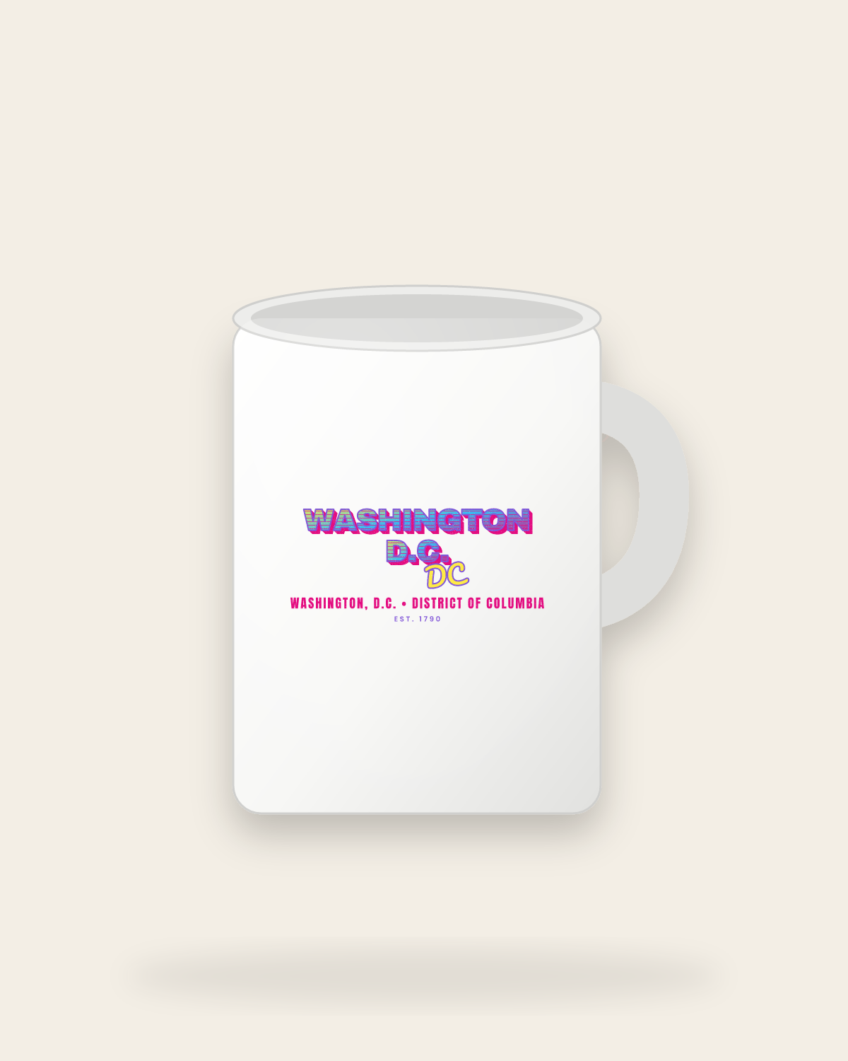 Washington, D.C. Music TV Ceramic Mug 15oz in White