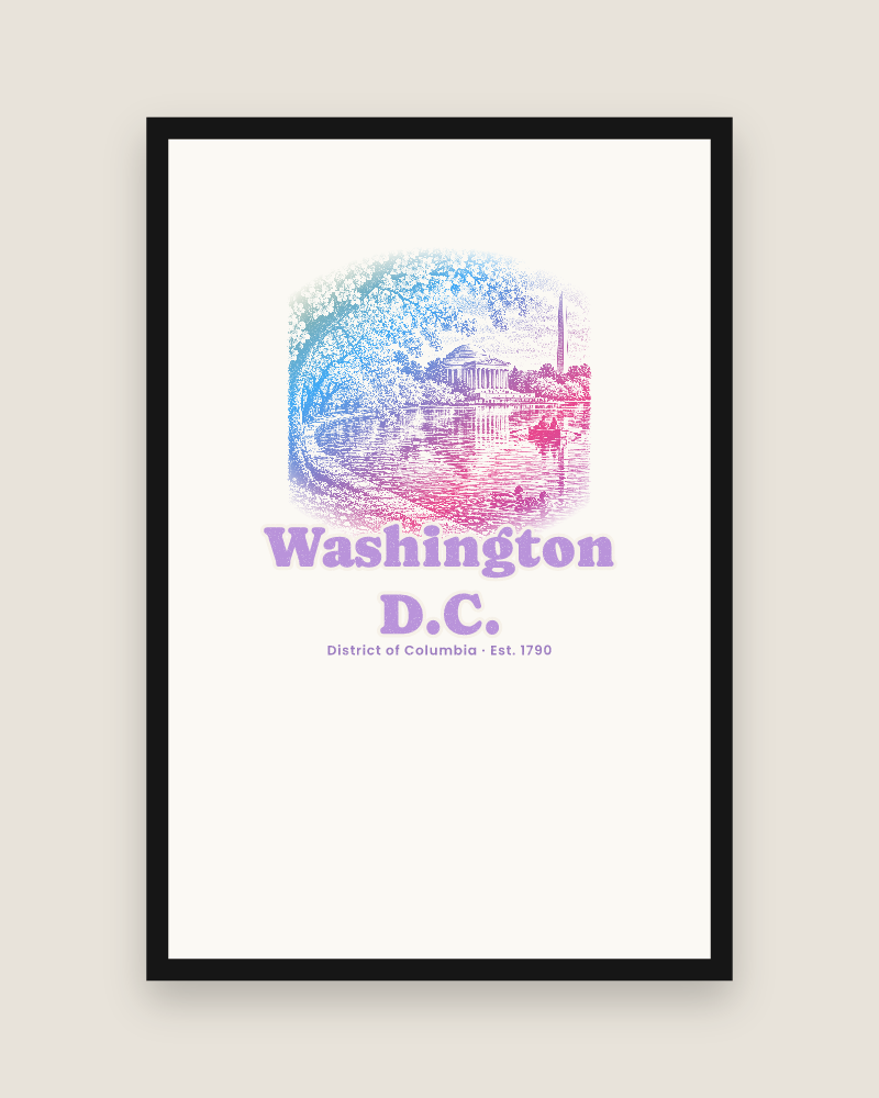 Washington, D.C. Tidal Basin Blossoms Matte Poster