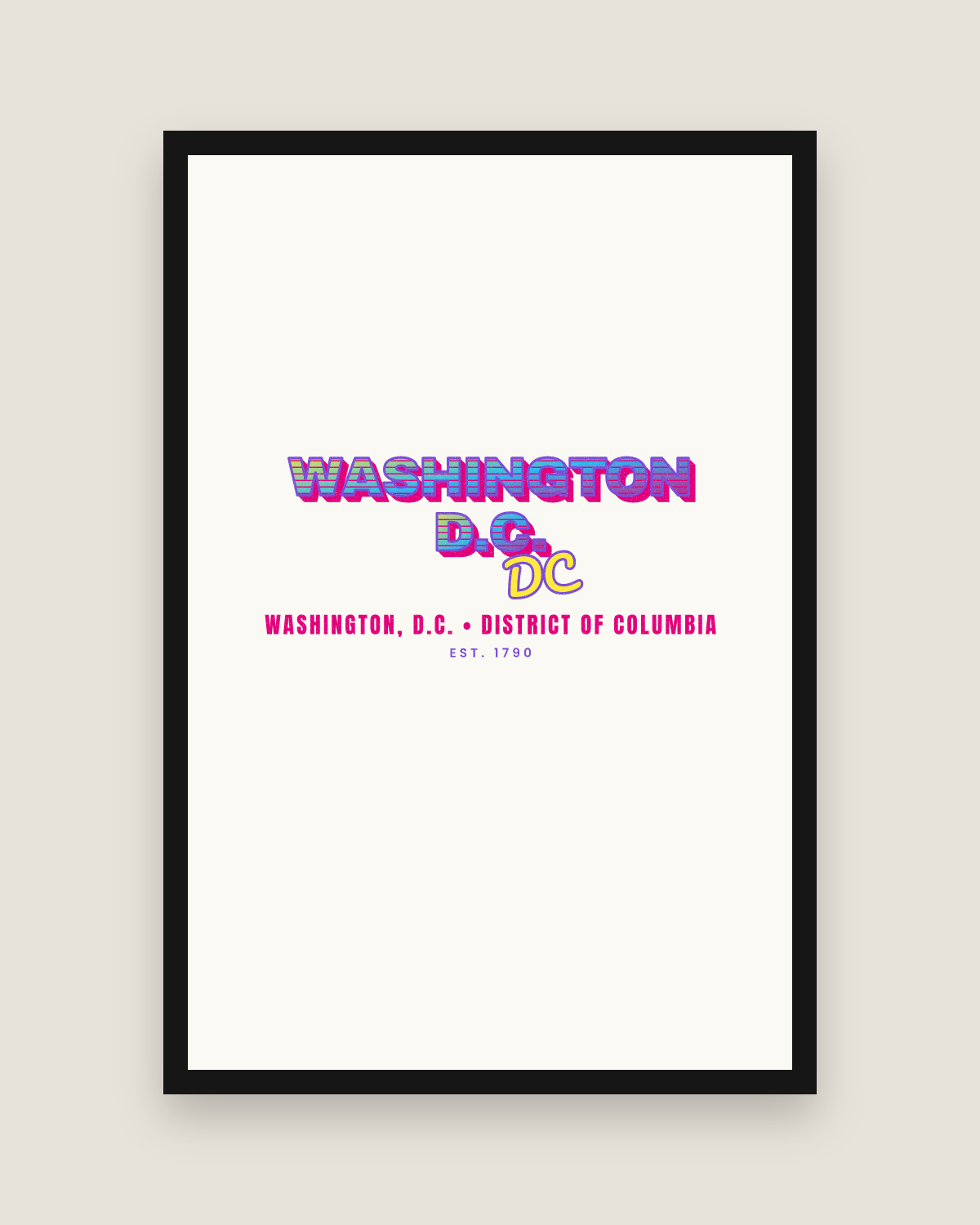 Washington, D.C. Music TV Matte Poster in White