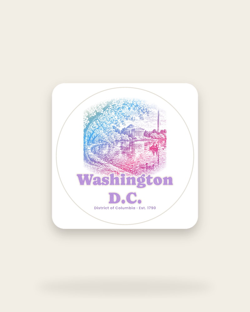 Washington, D.C. Tidal Basin Blossoms Kiss-Cut Sticker