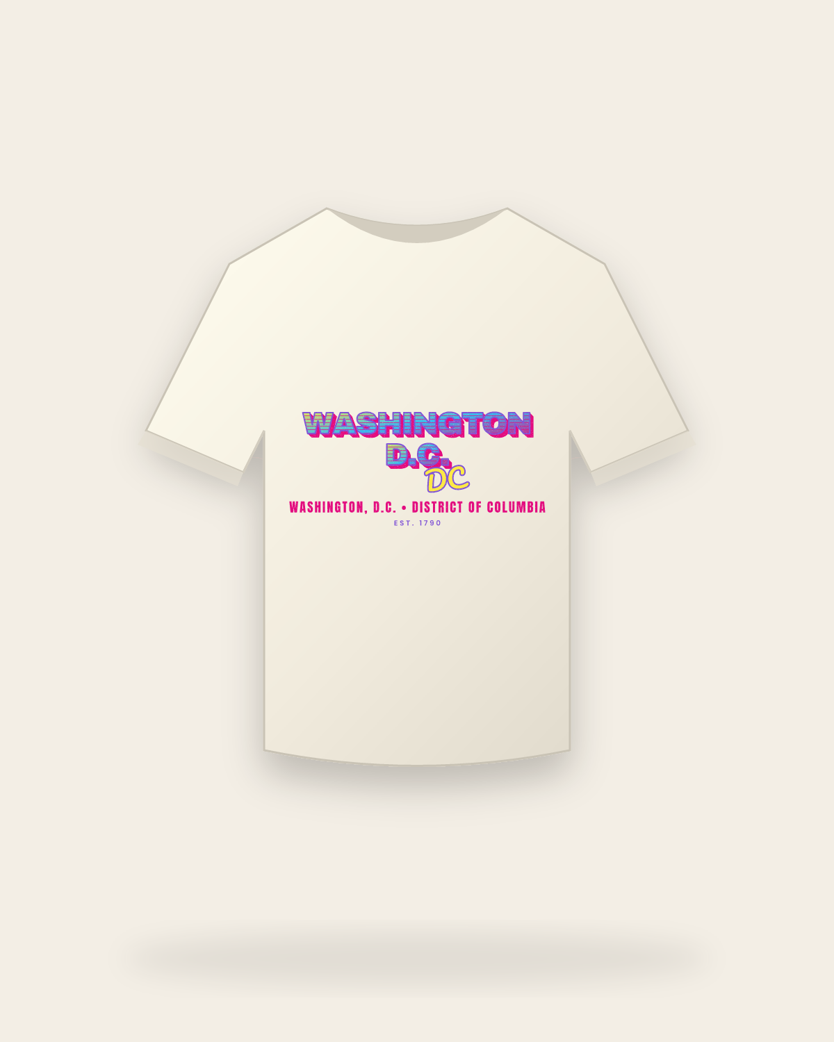 Washington, D.C. Music TV Vintage Wash Tee in Ivory
