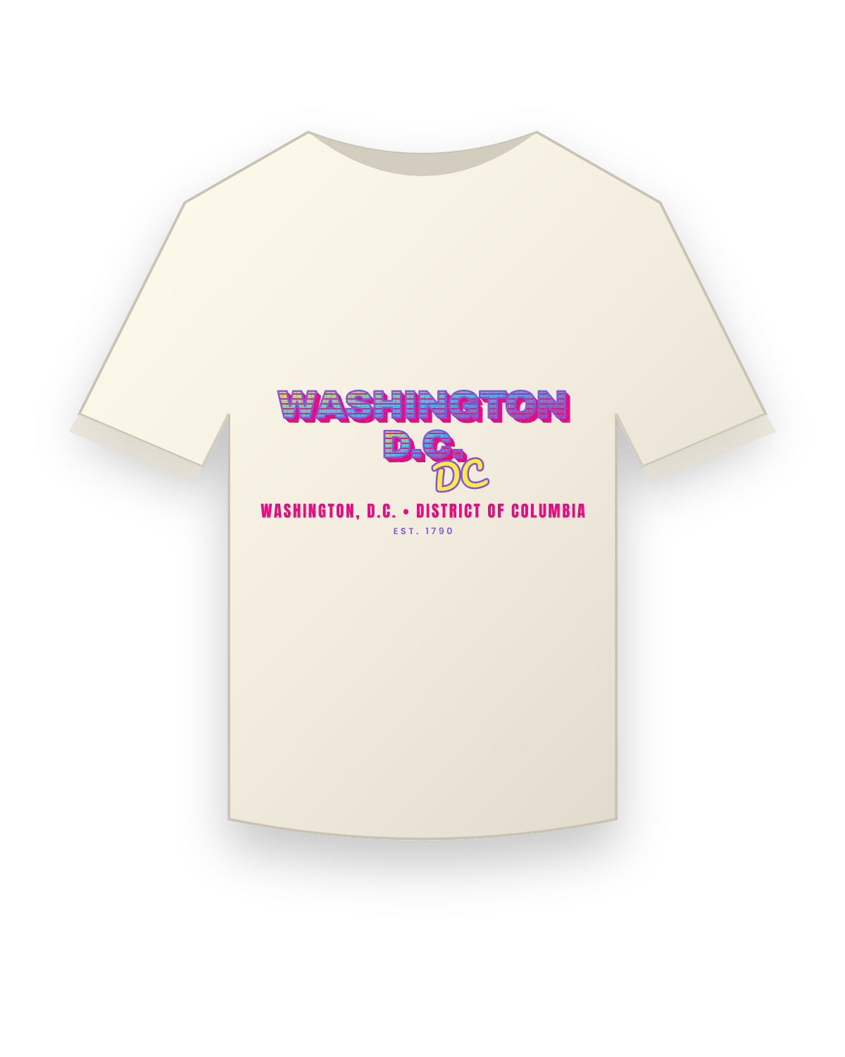 Washington, D.C. Music TV Vintage Wash Tee in Ivory