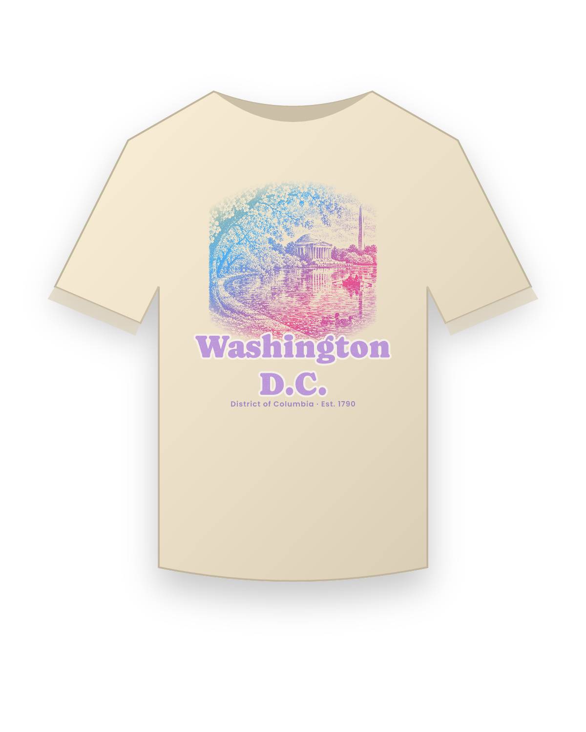 Washington, D.C. Tidal Basin Blossoms Classic Tee in Natural