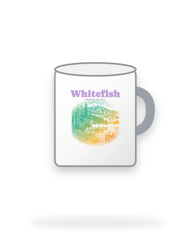 Whitefish Lake Moose Enamel Camp Mug