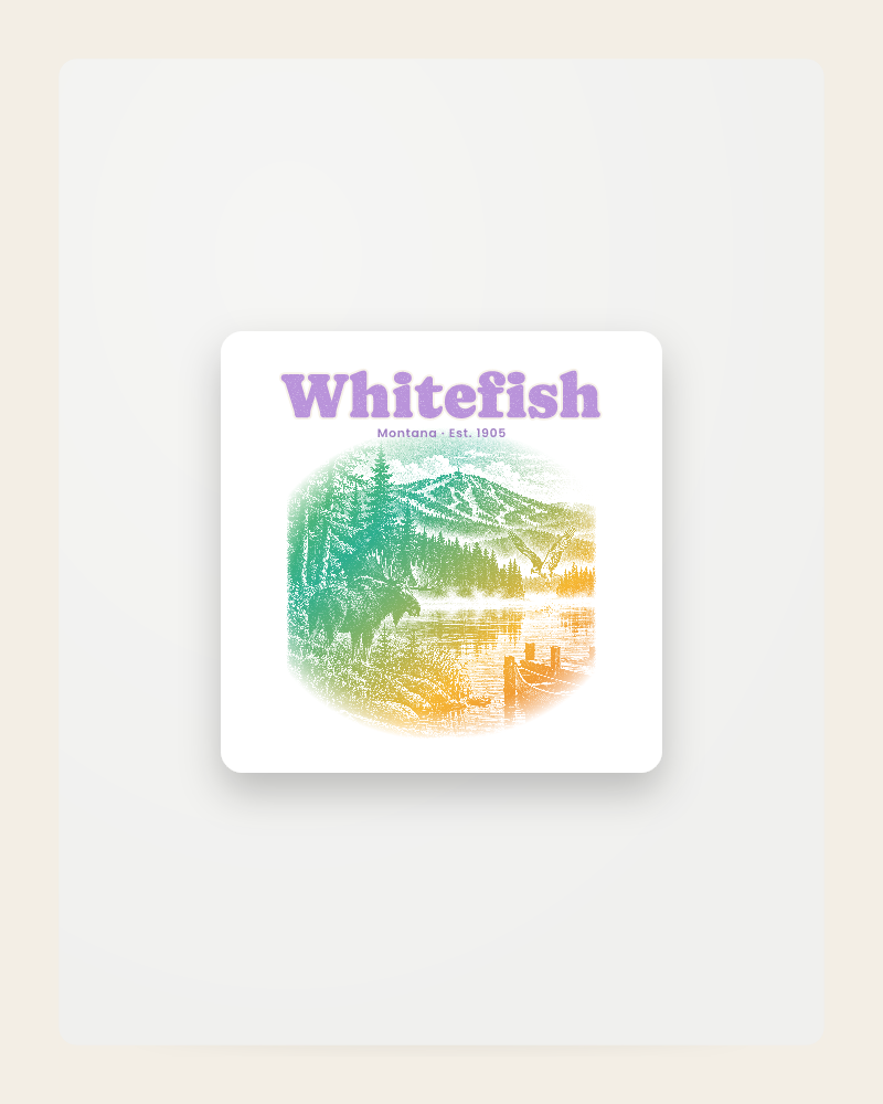 Whitefish Lake Moose Fridge Magnet