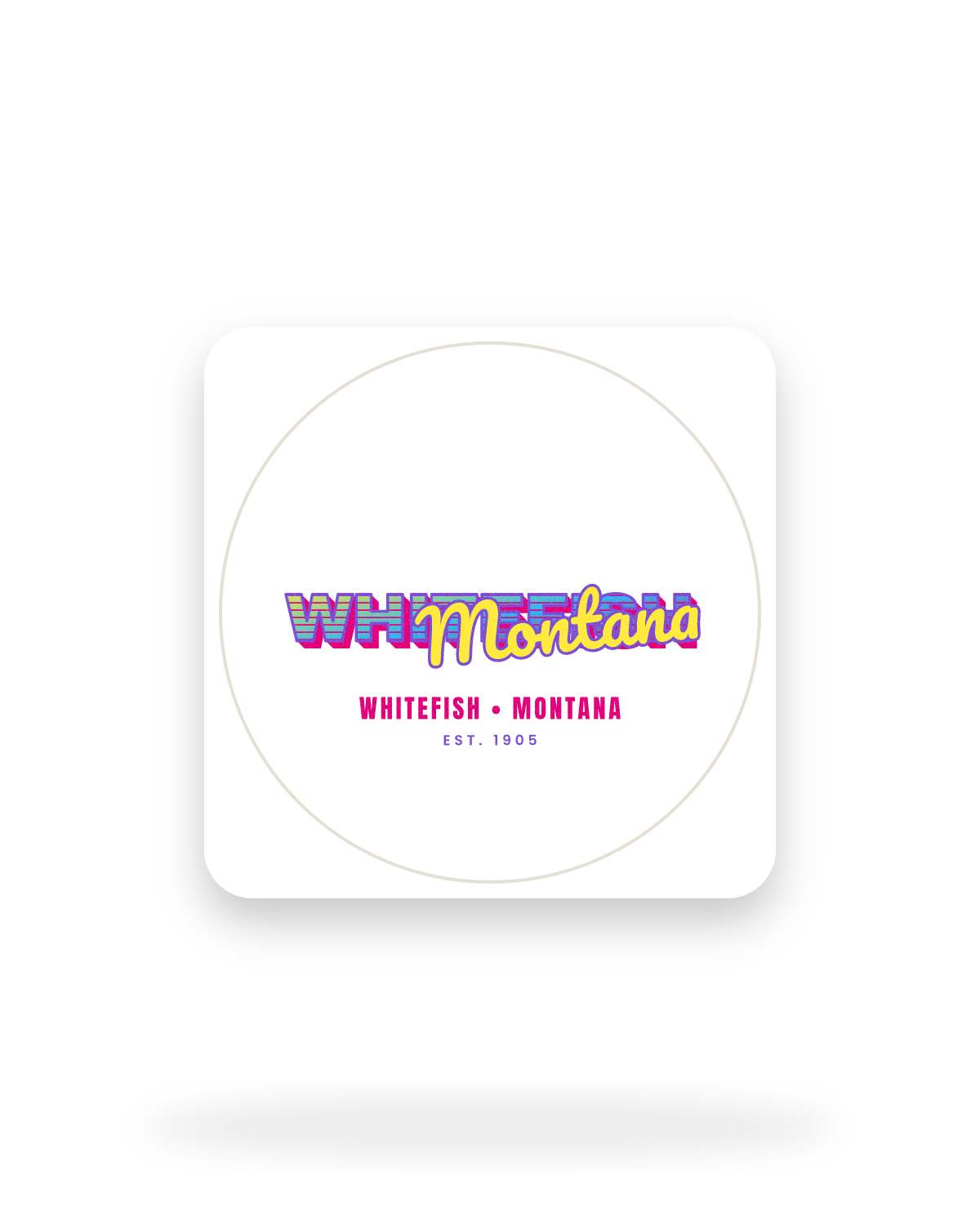 Whitefish Music TV Kiss-Cut Sticker in White