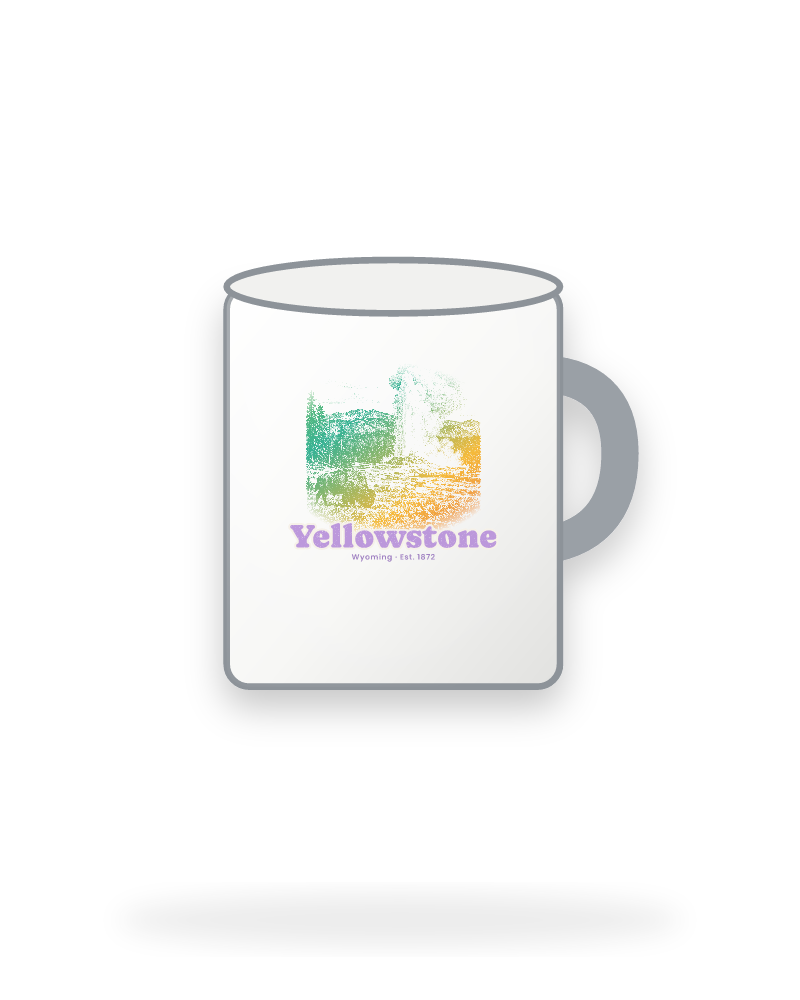 Yellowstone Old Faithful Enamel Camp Mug