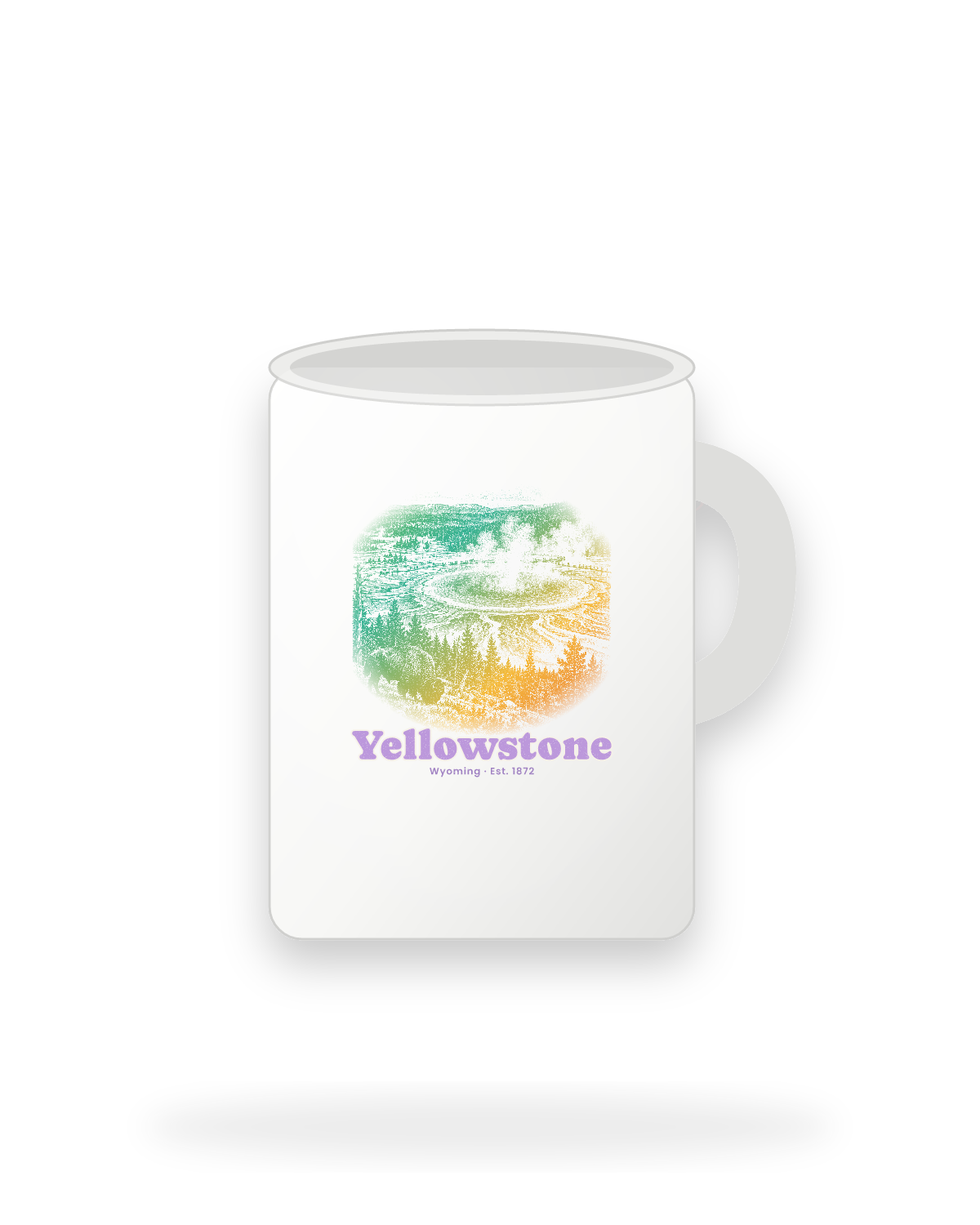 Yellowstone Grand Prismatic Ceramic Mug 15oz in White