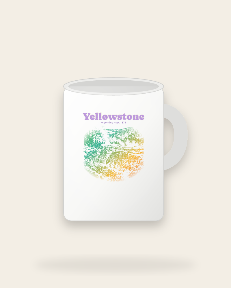 Yellowstone Lamar Valley Wolves Ceramic Mug 15oz