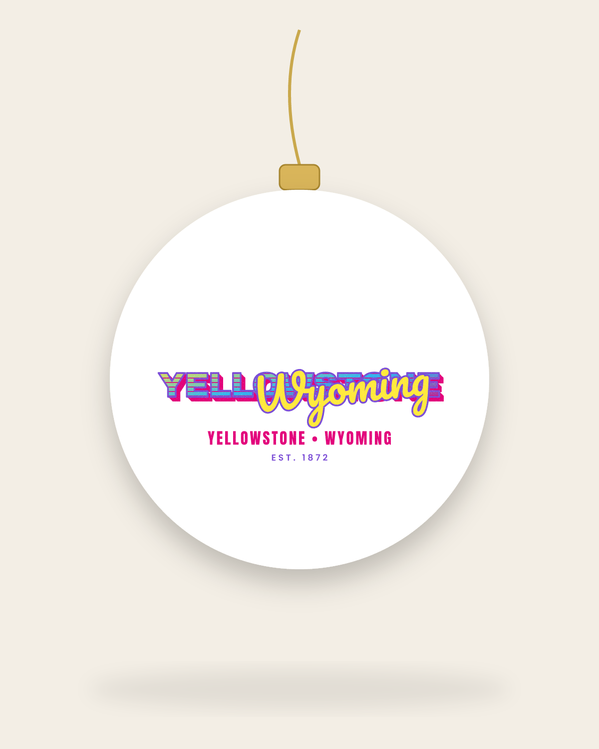 Yellowstone Music TV Ceramic Ornament in White