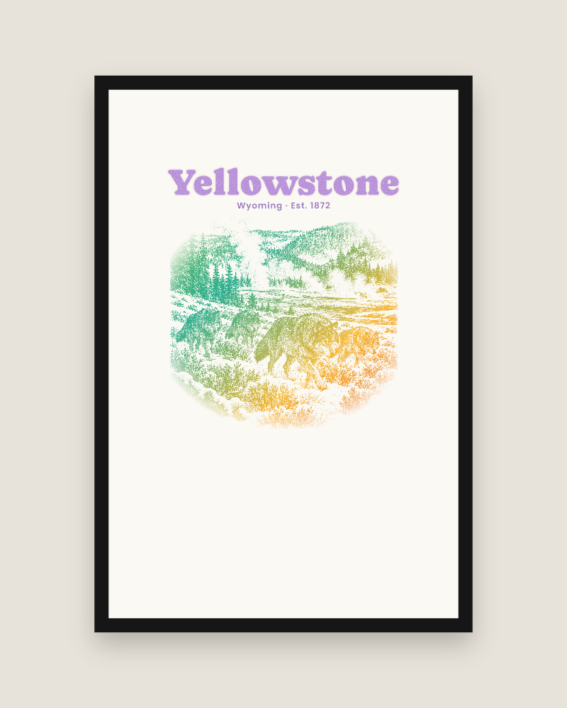 Yellowstone Lamar Valley Wolves Matte Poster