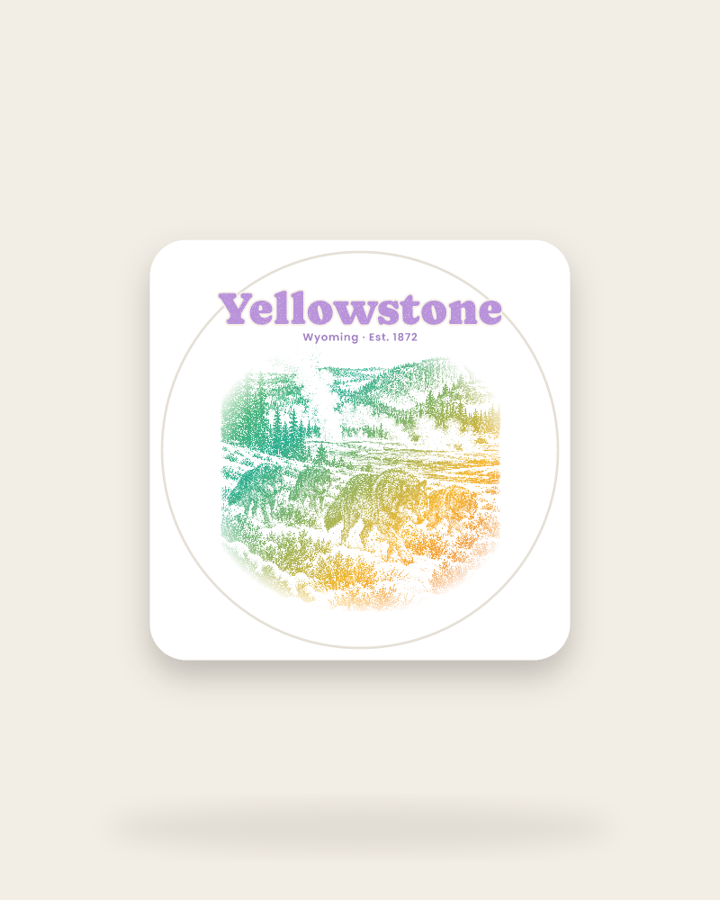Yellowstone Lamar Valley Wolves Kiss-Cut Sticker