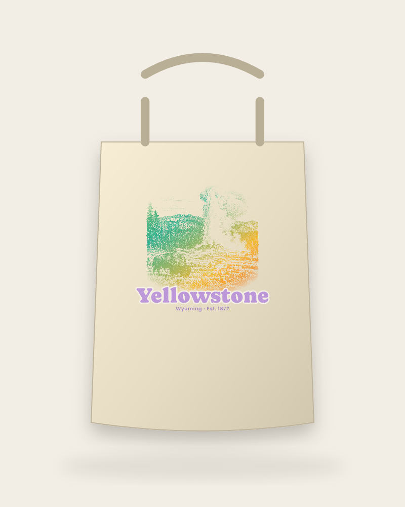 Yellowstone Old Faithful Canvas Tote