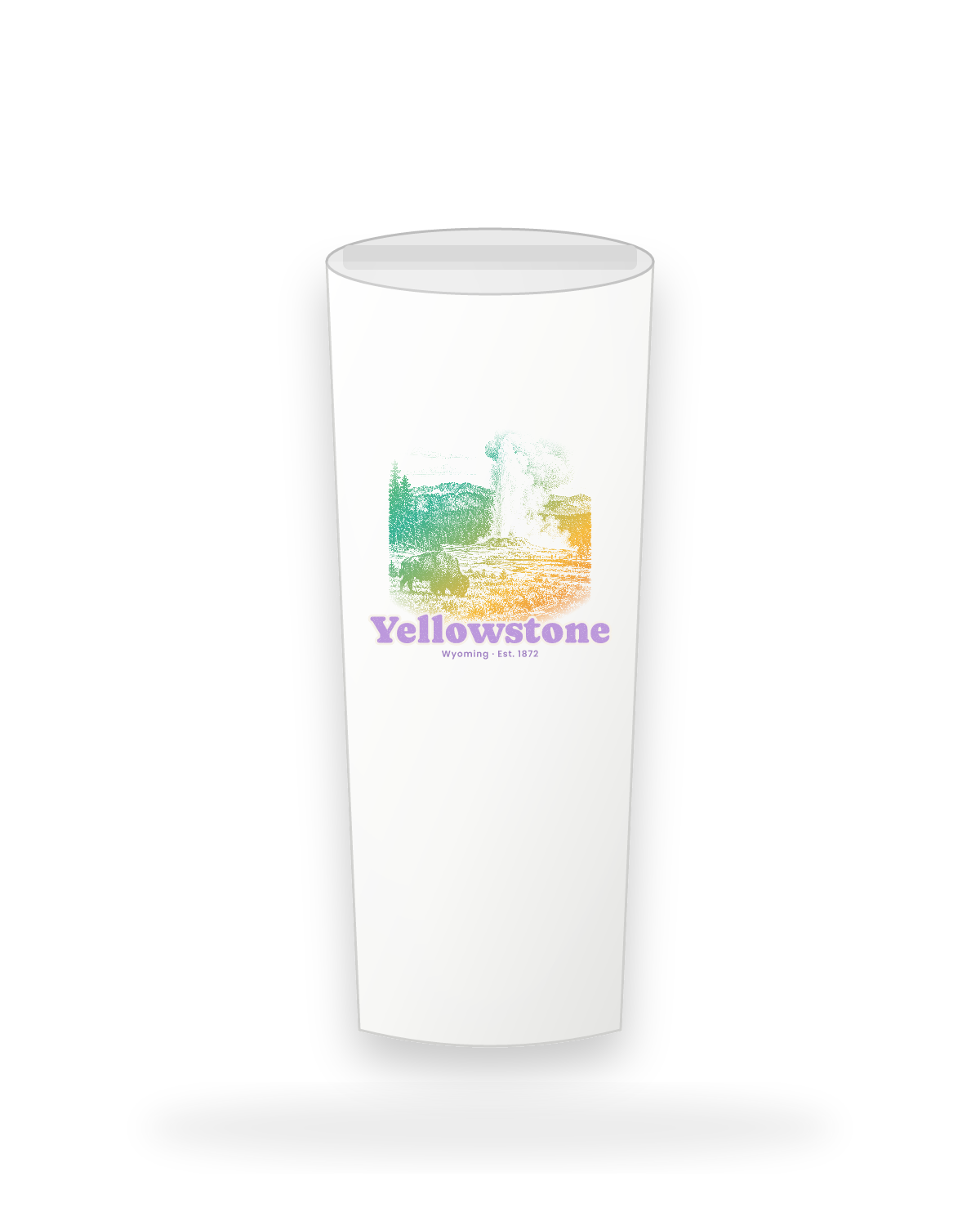 Yellowstone Old Faithful Insulated Tumbler 20oz in White