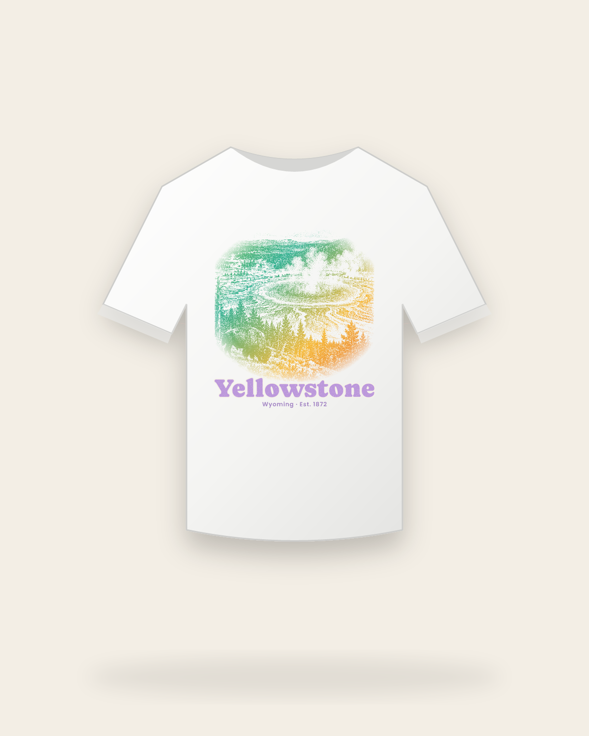 Yellowstone Grand Prismatic Youth Tee in White