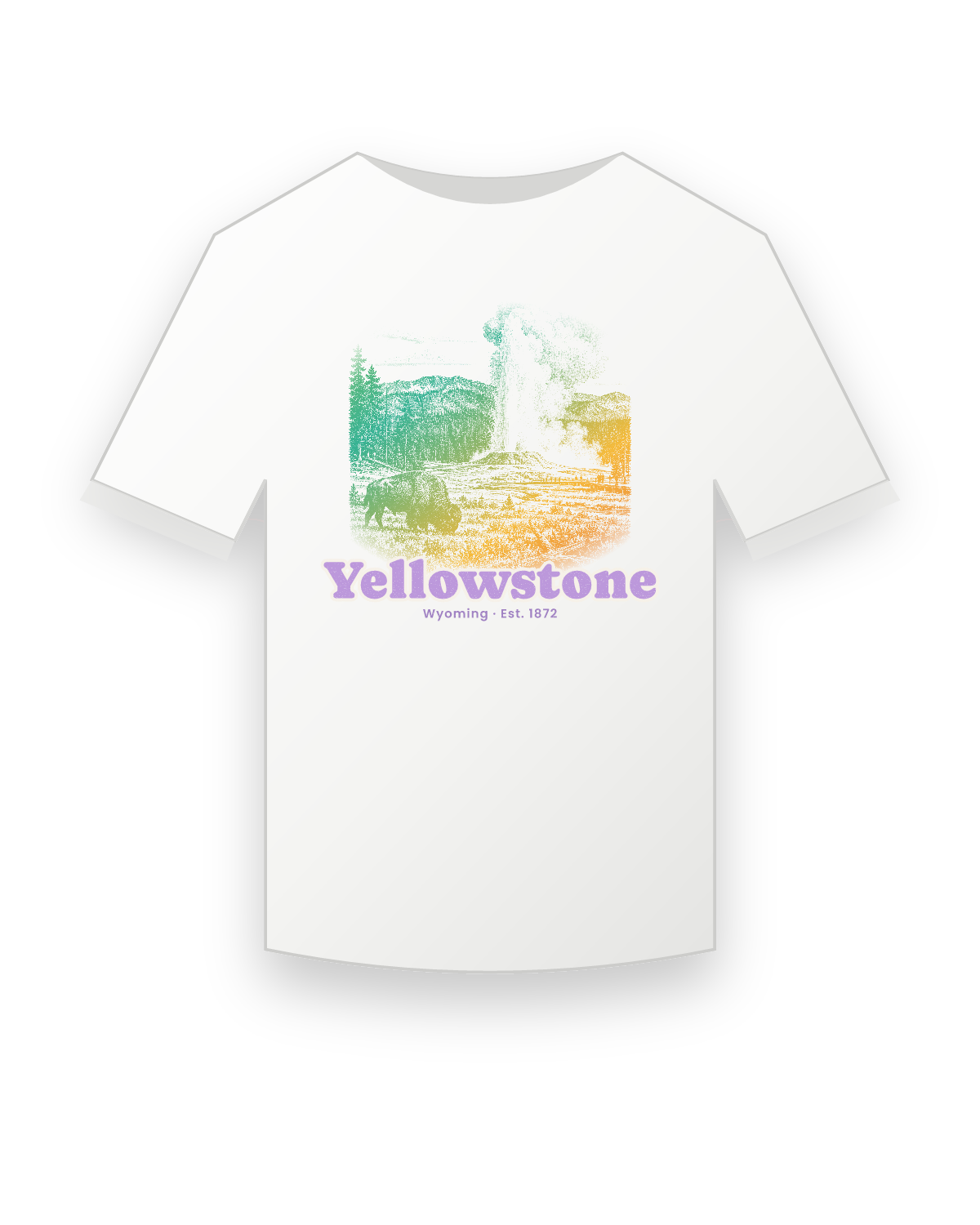 Yellowstone Old Faithful Youth Tee in White
